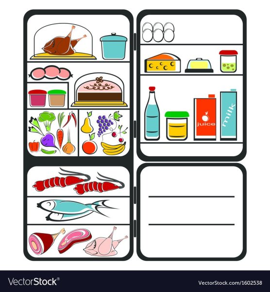 Рисование продукты в холодильнике