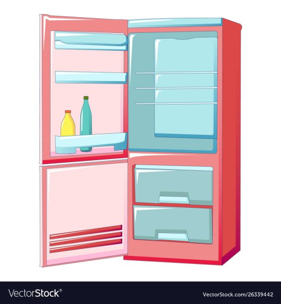 Открытый пустой холодильник вектор