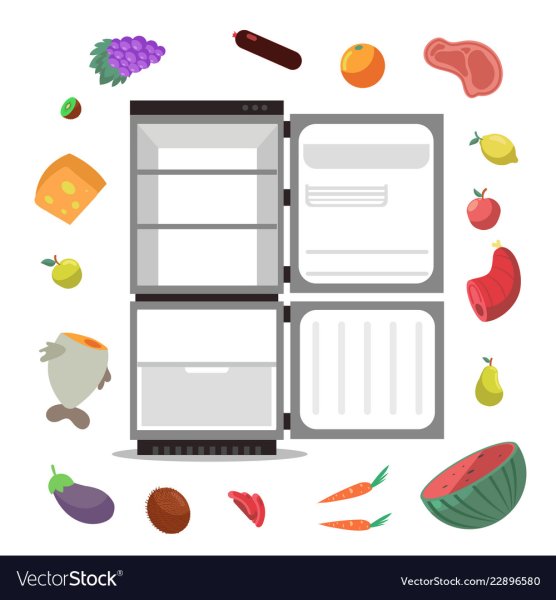 Холодильник открытый пустой