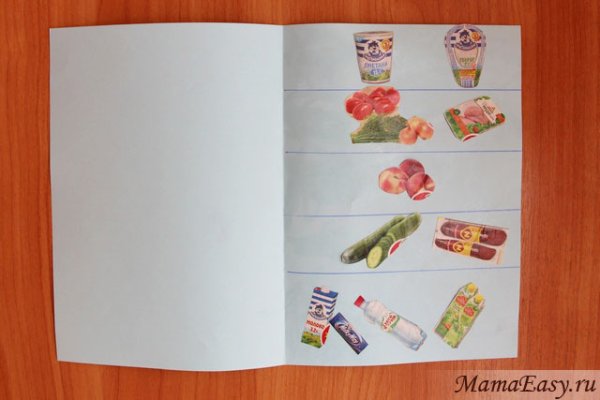 Аппликация холодильник с продуктами