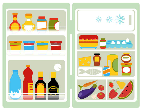 Холодильник с продуктами