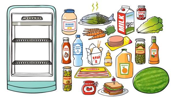 Нарисовать продукты питания