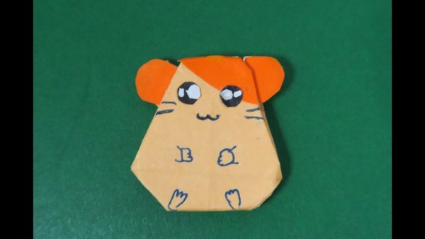 Оригами хомяк из бумаги