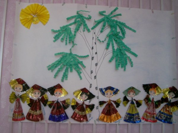 Аппликация праздничный хоровод в подготовительной группе