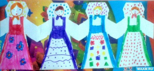 Рисование праздничный хоровод в подготовительной группе
