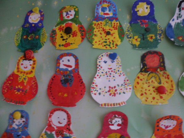Аппликация Матрешка в подготовительной группе