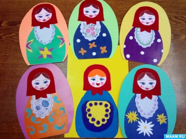 Аппликация на тему Матрешка в подготовительной группе