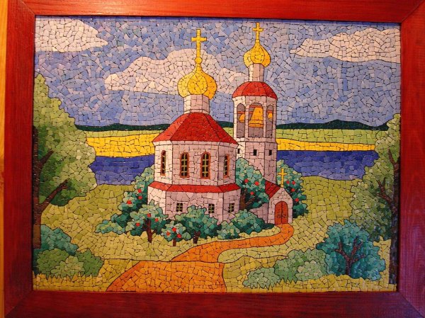 Любовь Мешакина мозаика из яичной скорлупы
