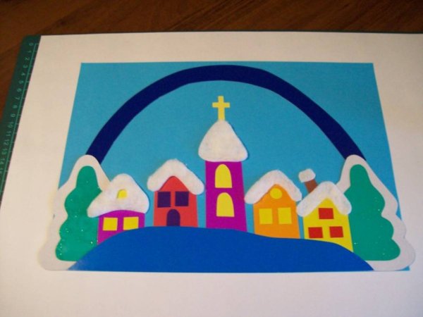 Аппликация на тему Рождество Христово