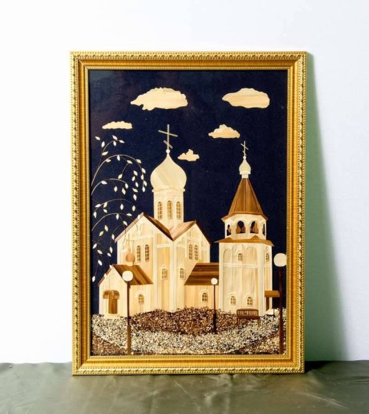 Аппликация из соломки