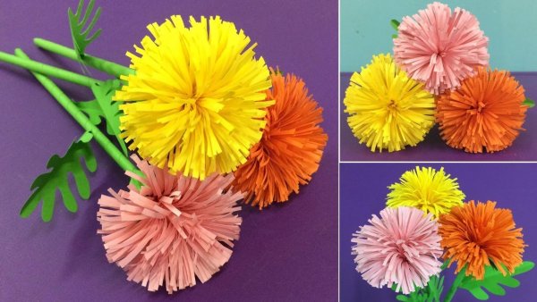 Hrizantema iz bumagi