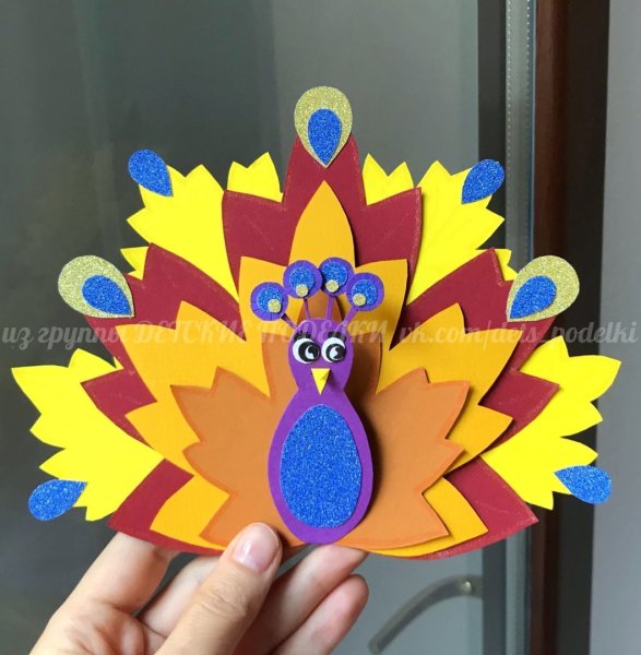 Павлин аппликация для детей