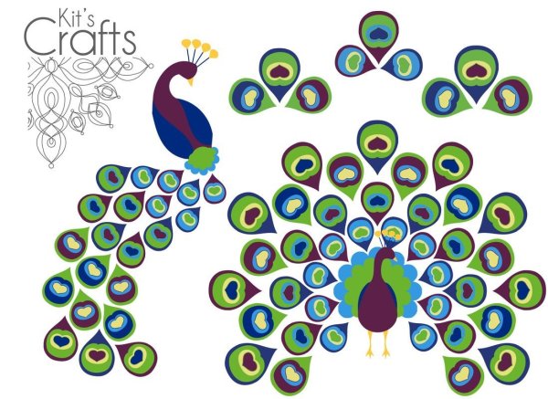 Перо павлина аппликация