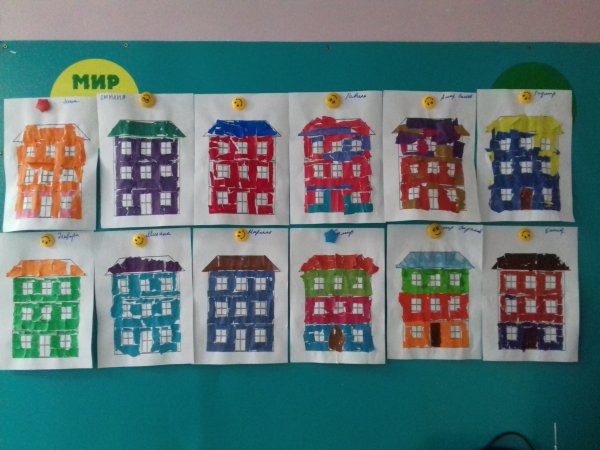 Аппликация большой дом в средней группе