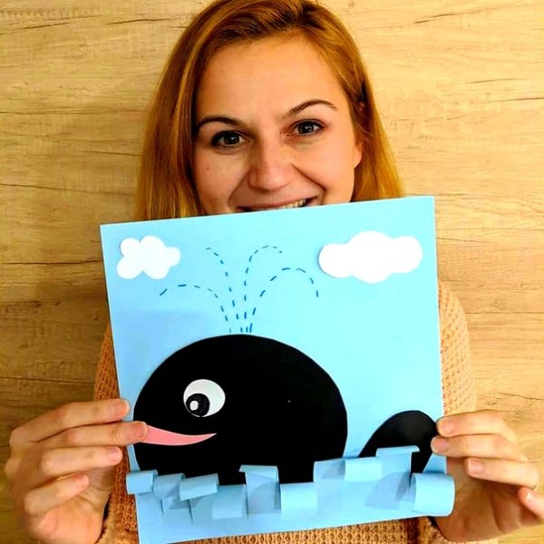 Аппликация для малышей кит