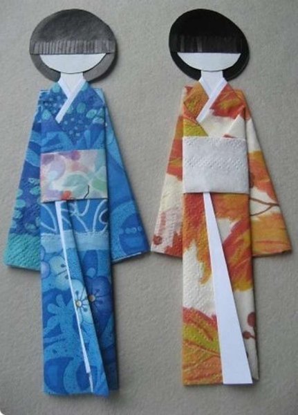 Японская кукла из салфеток