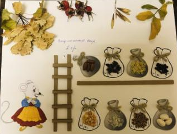 Мышка из природного материала