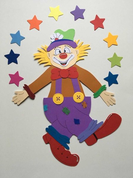 Клоун аппликация для детей