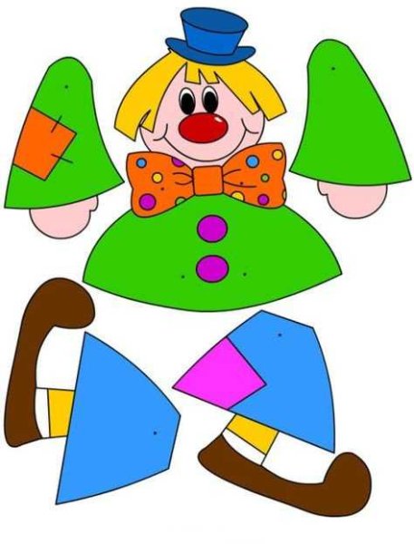 Клоун детали для аппликации