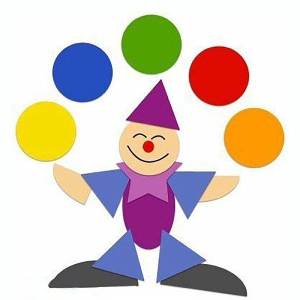 Человечек из геометрических фигур для детей