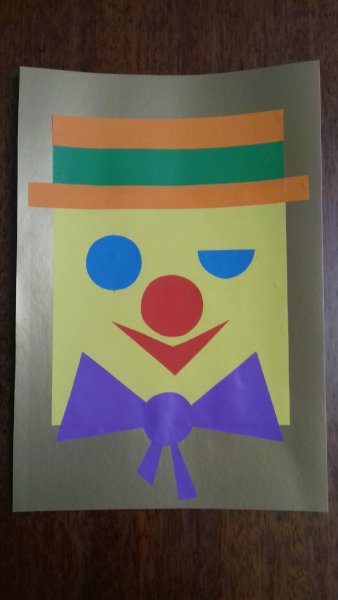 Поделка клоун из цветной бумаги