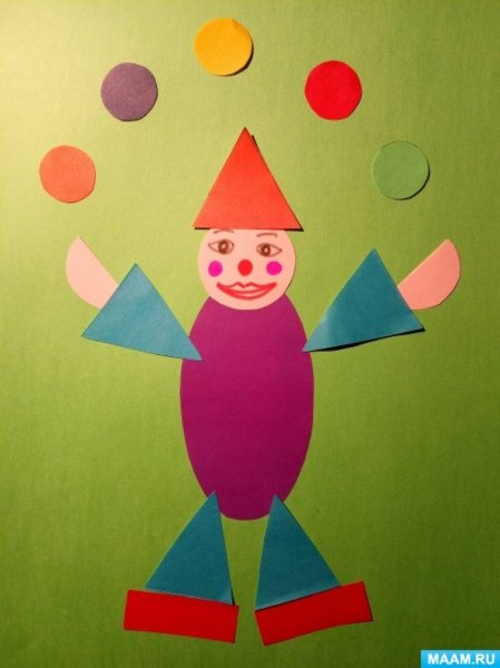 Клоун аппликация для детей