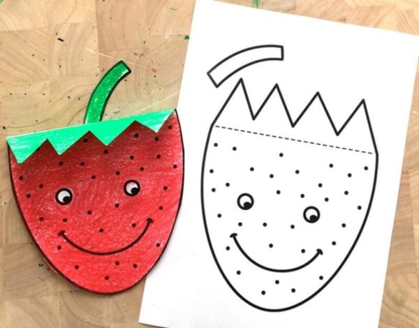 Поделка клубника из бумаги