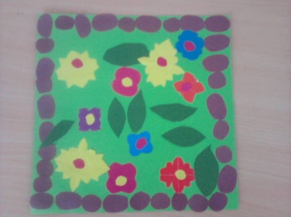 Аппликация Цветочная клумба