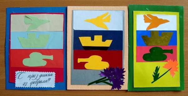 Аппликация к 23 февраля для детей