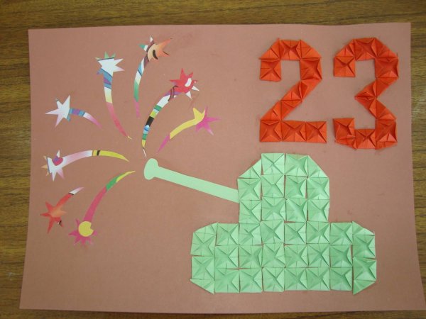 Интересные аппликации к 23 февраля