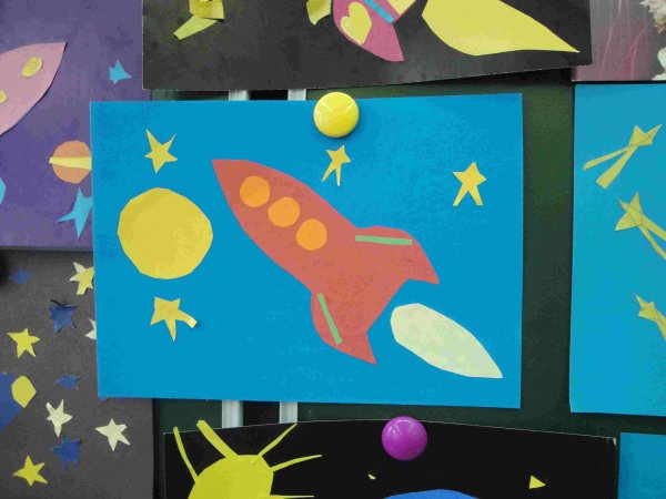 Аппликация космос для детей