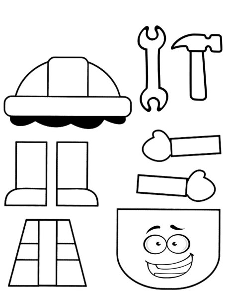 Аппликация Строитель