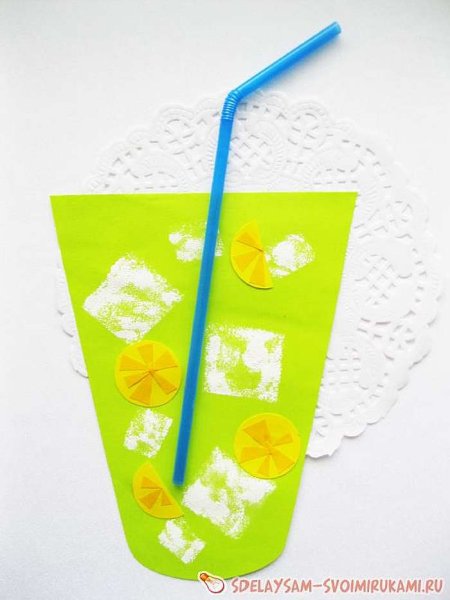 Аппликация коктейль с трубочкой