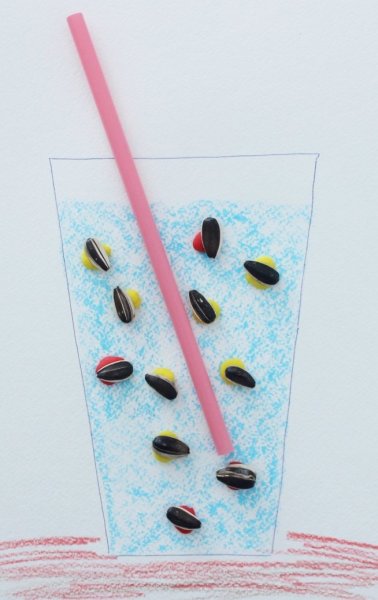 Аппликация коктейль с трубочкой