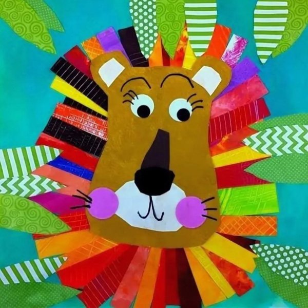 Аппликация из бумаги животные для детей