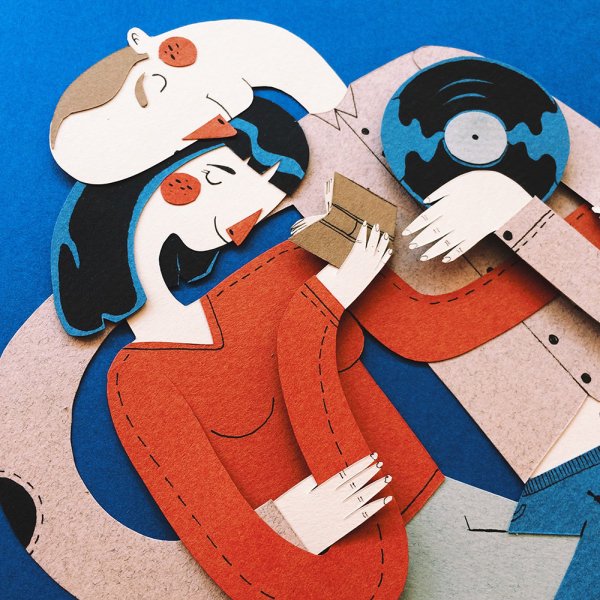 Многослойная аппликация из бумаги