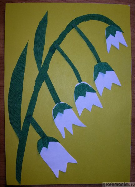 Колокольчик цветок из цветной бумаги