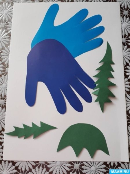 Ладошки из цветной бумаги