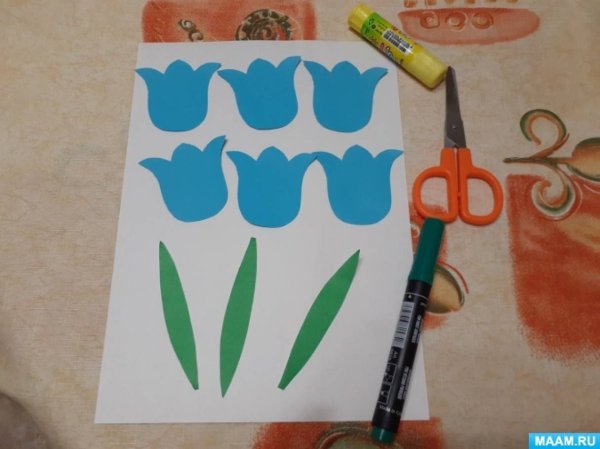 Аппликация колокольчики из цветной бумаги