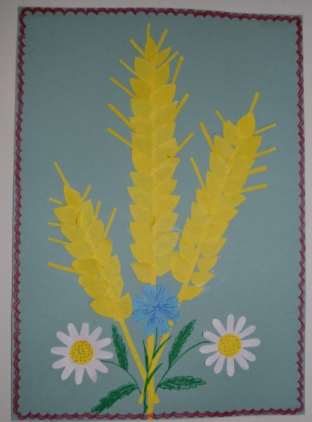 Аппликация колосок в подготовительной группе