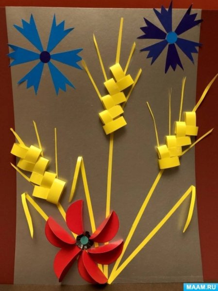 Аппликация колосок в старшей группе