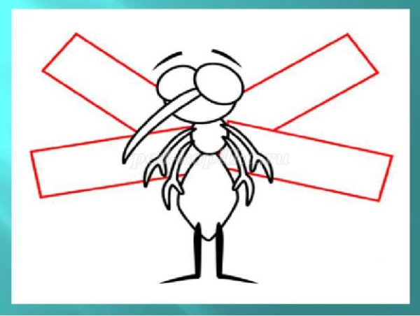 Трафарет комарика для детей в детском саду