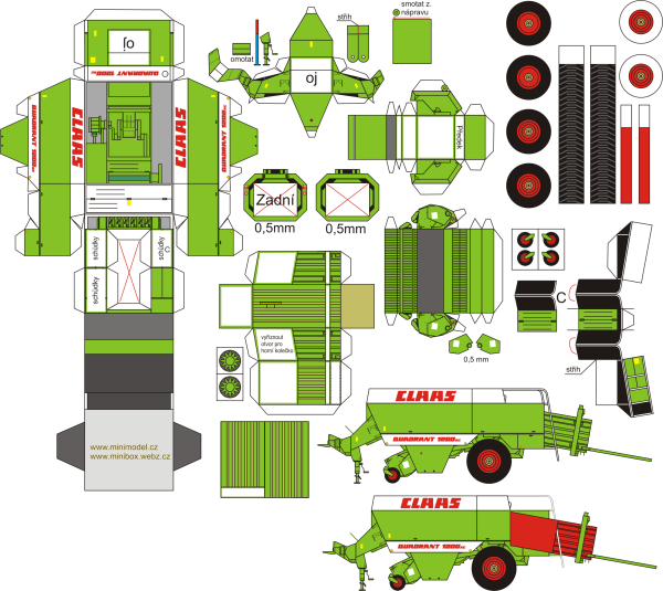 Трактор МТЗ 82 из бумаги развертка
