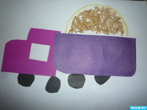 Аппликация комбайн в подготовительной группе