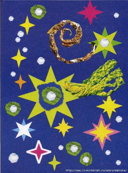 Аппликации на тему космос для детей