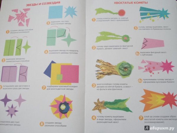 Аппликация звезды и кометы в подготовительной группе Лыкова