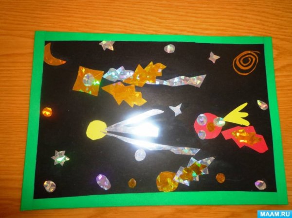 Аппликация Комета подготовительная группа