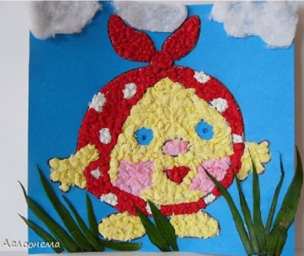 Объемная аппликация из салфеток