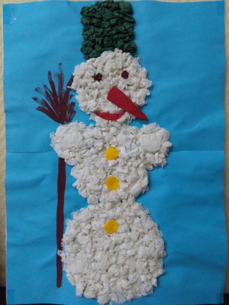 Аппликация из салфетных комочков