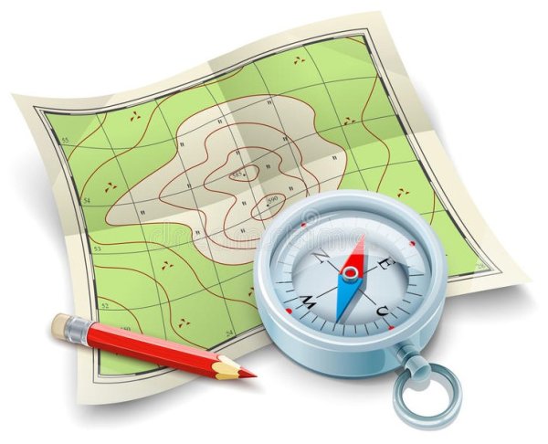 Компас на карте